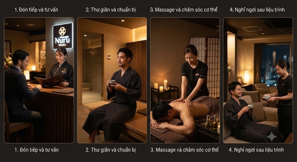 Trải nghiệm massage đêm tại Massage Nuru OSAKA