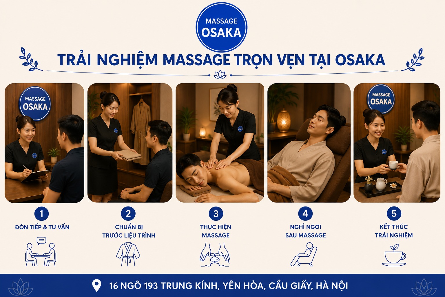 Trải nghiệm một buổi Massage trọn vẹn tại OSAKA diễn ra như thế nào?