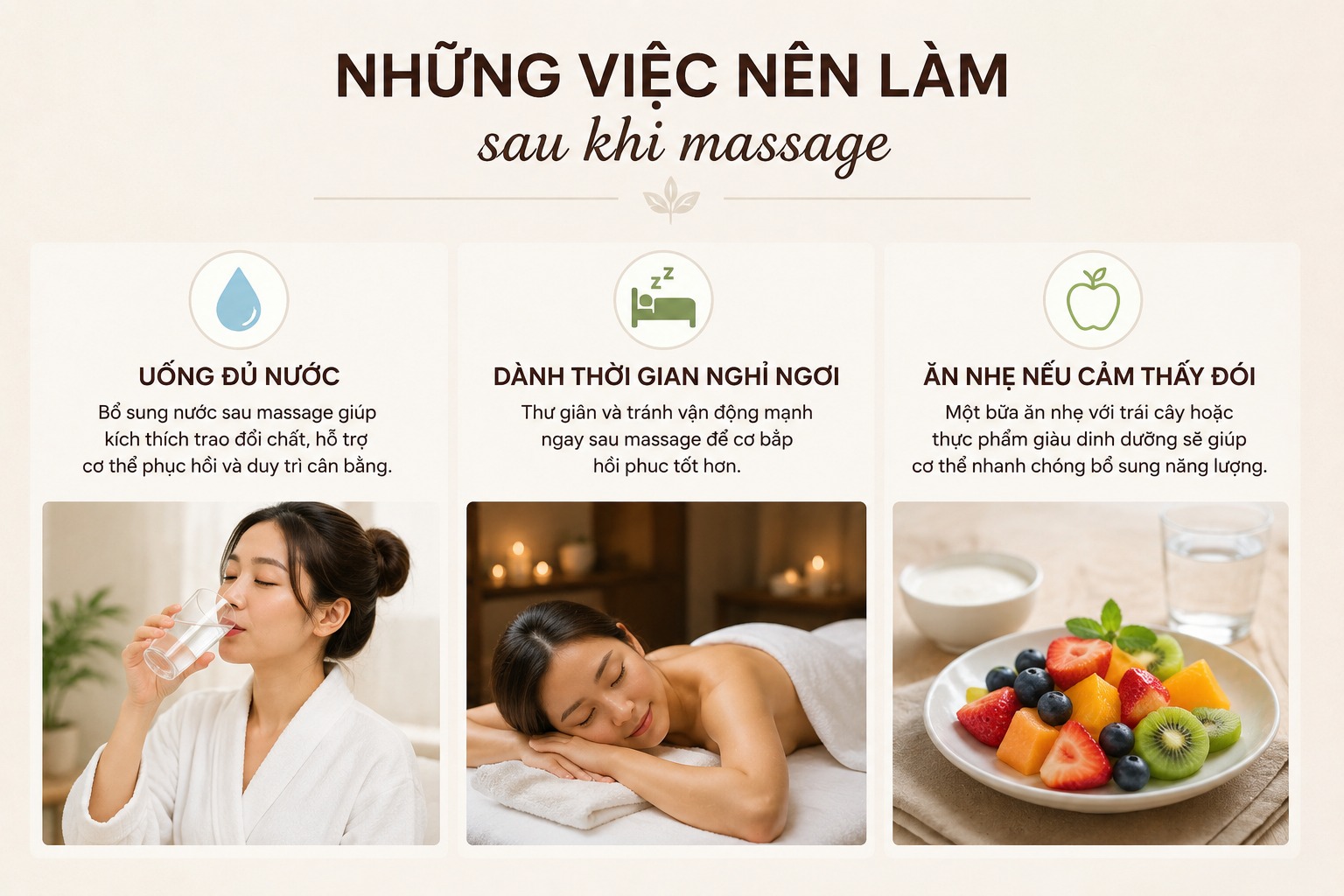 Những việc nên làm sau khi massage